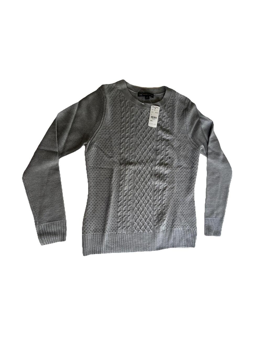 Brooks Brothers 346 Gray Cable Pullover Small 100% Merino Wool Classic Women’s